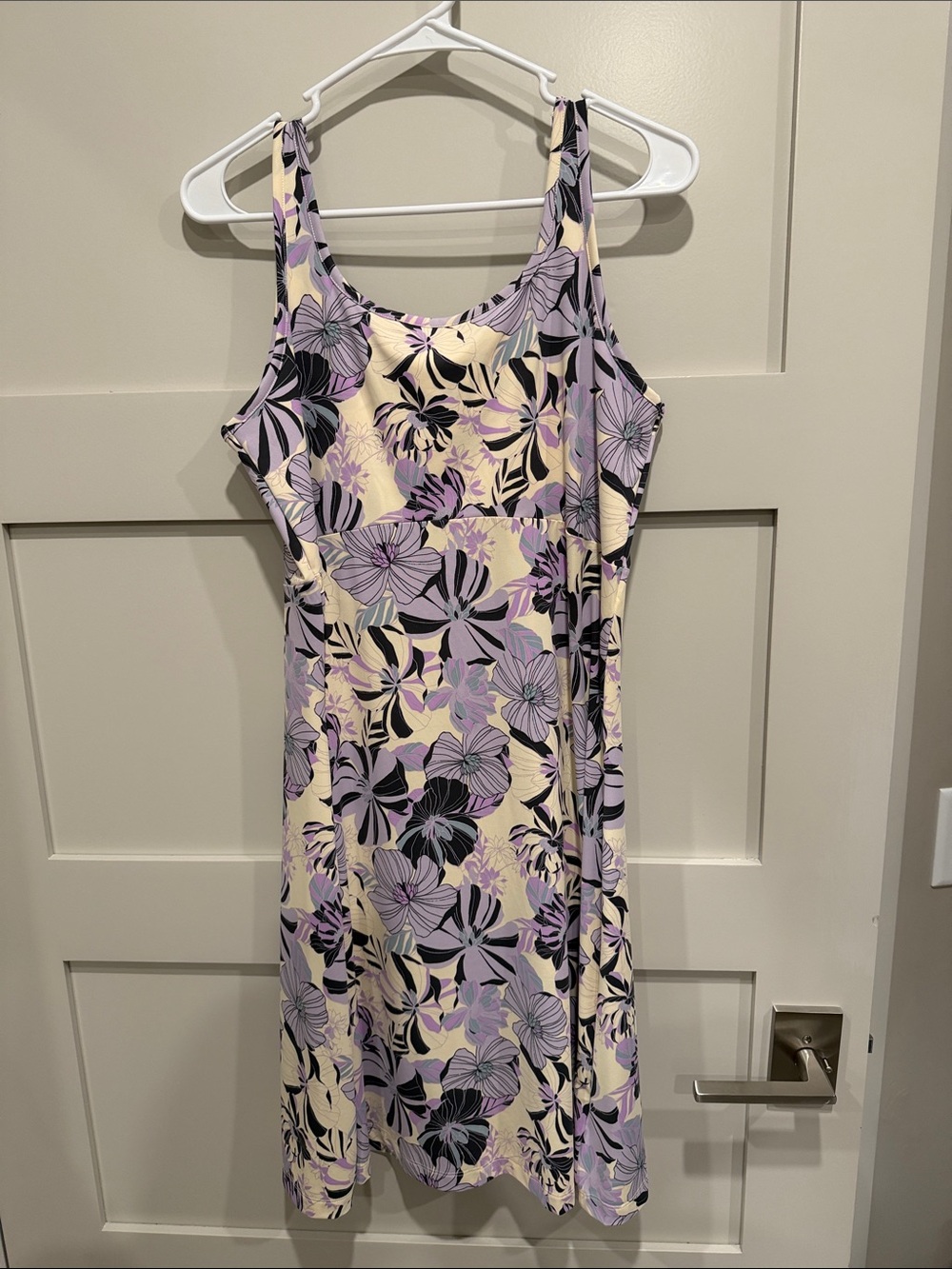 Columbia PFG Sleeveless Floral Midi Dress in Lavender & Cream